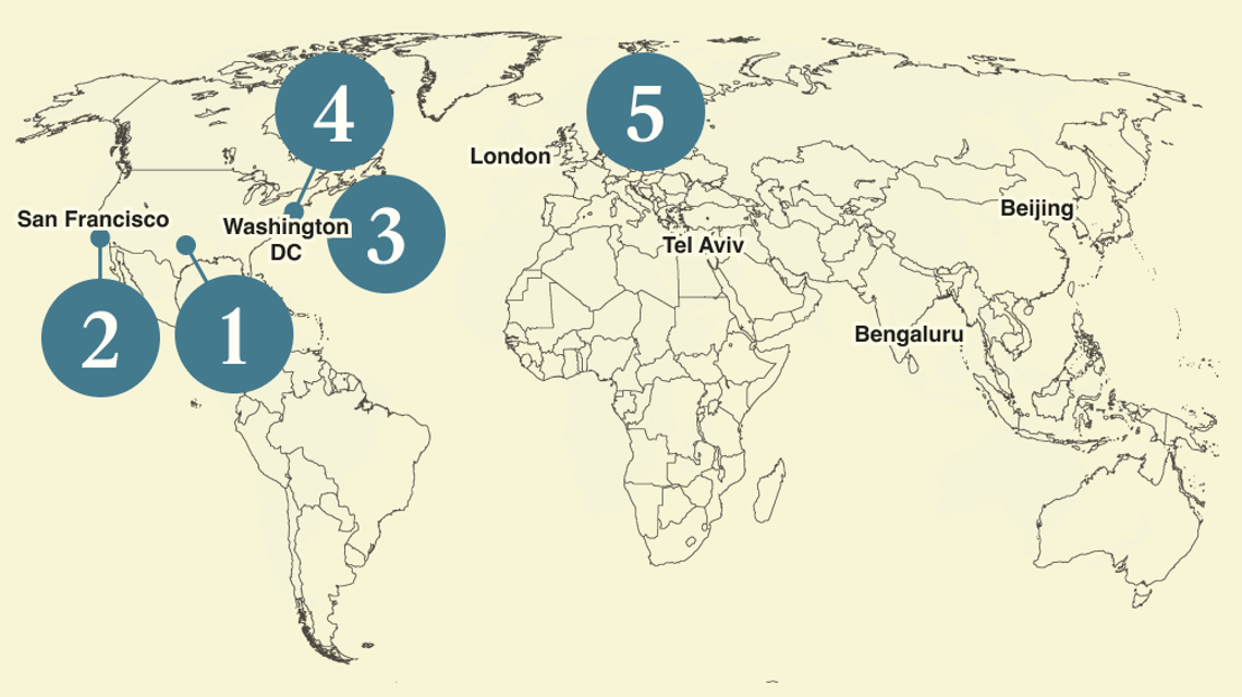 A map of the world.