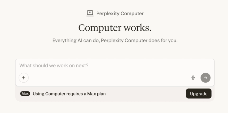 A screenshot of the Perplexity ‘Computer’ interface.