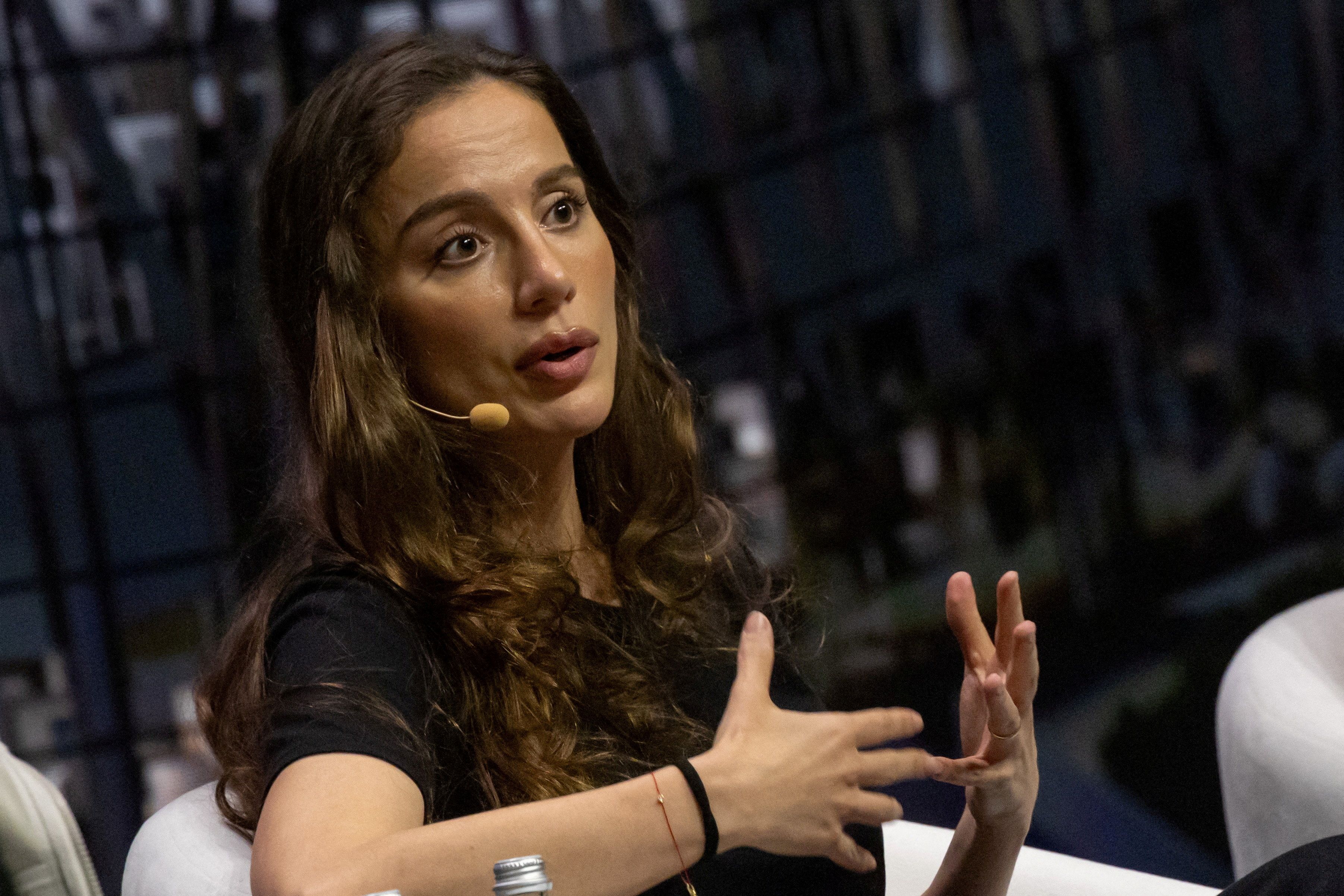 Mira Murati, Founder and CEO, Thinking Machines Lab, attends a panel discussion hosted by Jensen Huang.