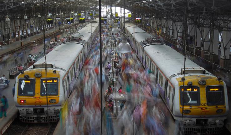 A train station in Mumbai.