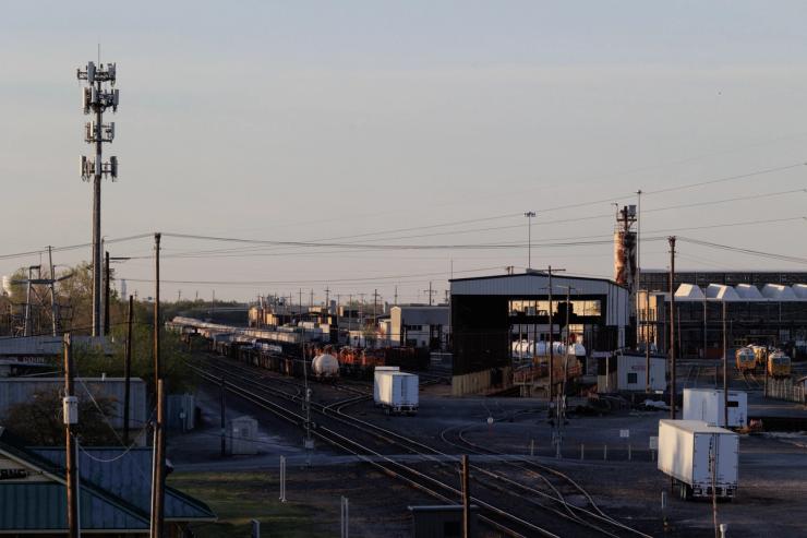Rail cars are pictured in Cleburne, Texas, U.S/