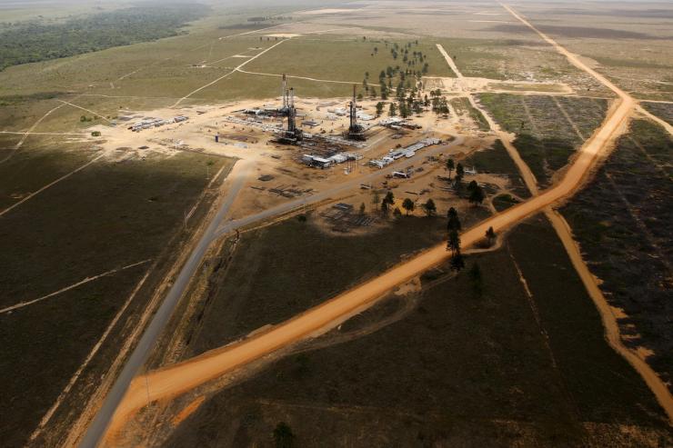 Drilling rigs are seen at an oil well operated by Venezuela’s state oil company PDVSA.