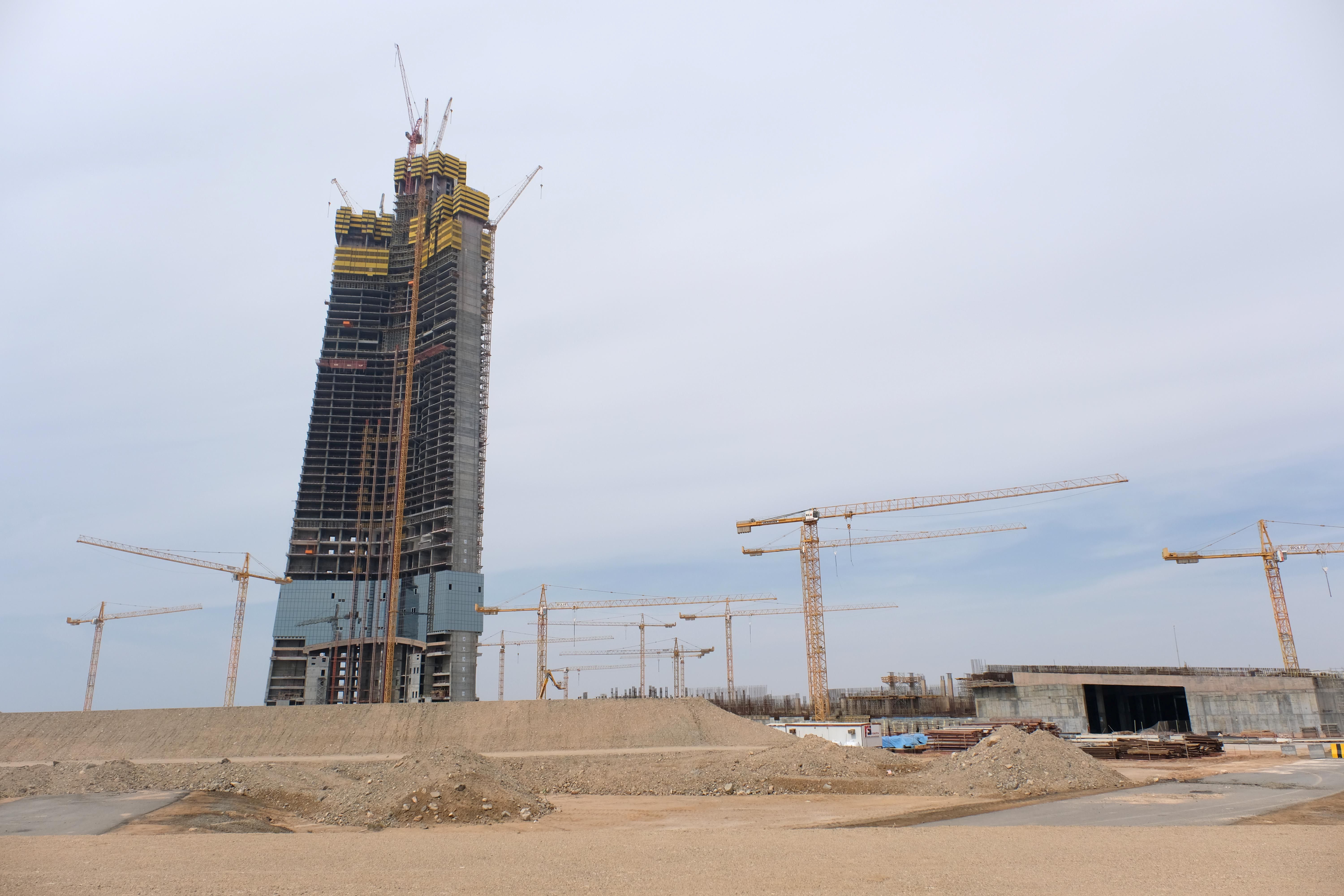 A view shows the construction site of Jeddah Tower in Jeddah, Saudi Arabia February 6, 2018.