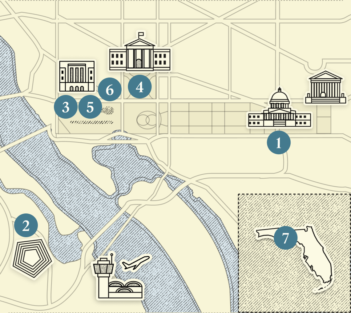 A numbered map of DC.