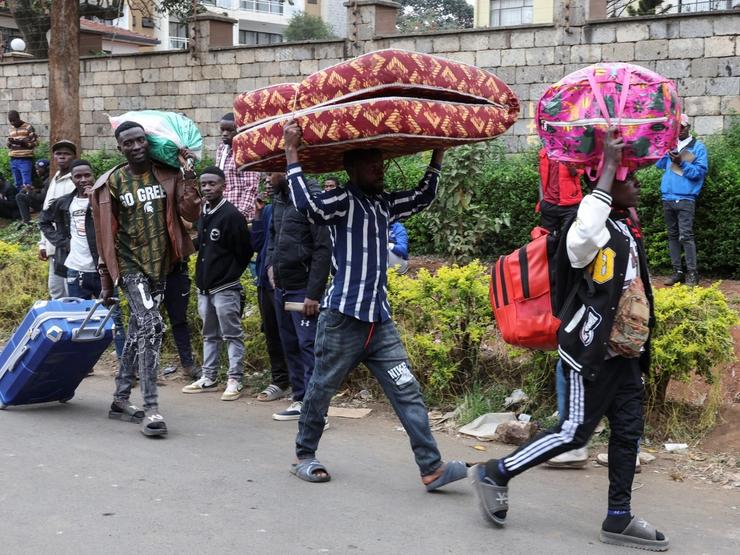 Burundian nationals arrive at their country’s embassy with their luggage as they seek travel documents to return to Burundi despite Kenya’s government offering a temporary amnesty to undocumented East African nationals fearing a crackdown on small-scale traders from abroad, in Nairobi, Kenya, September 8, 2026.