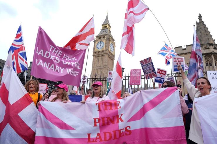 A Pink Ladies demonstration in London.