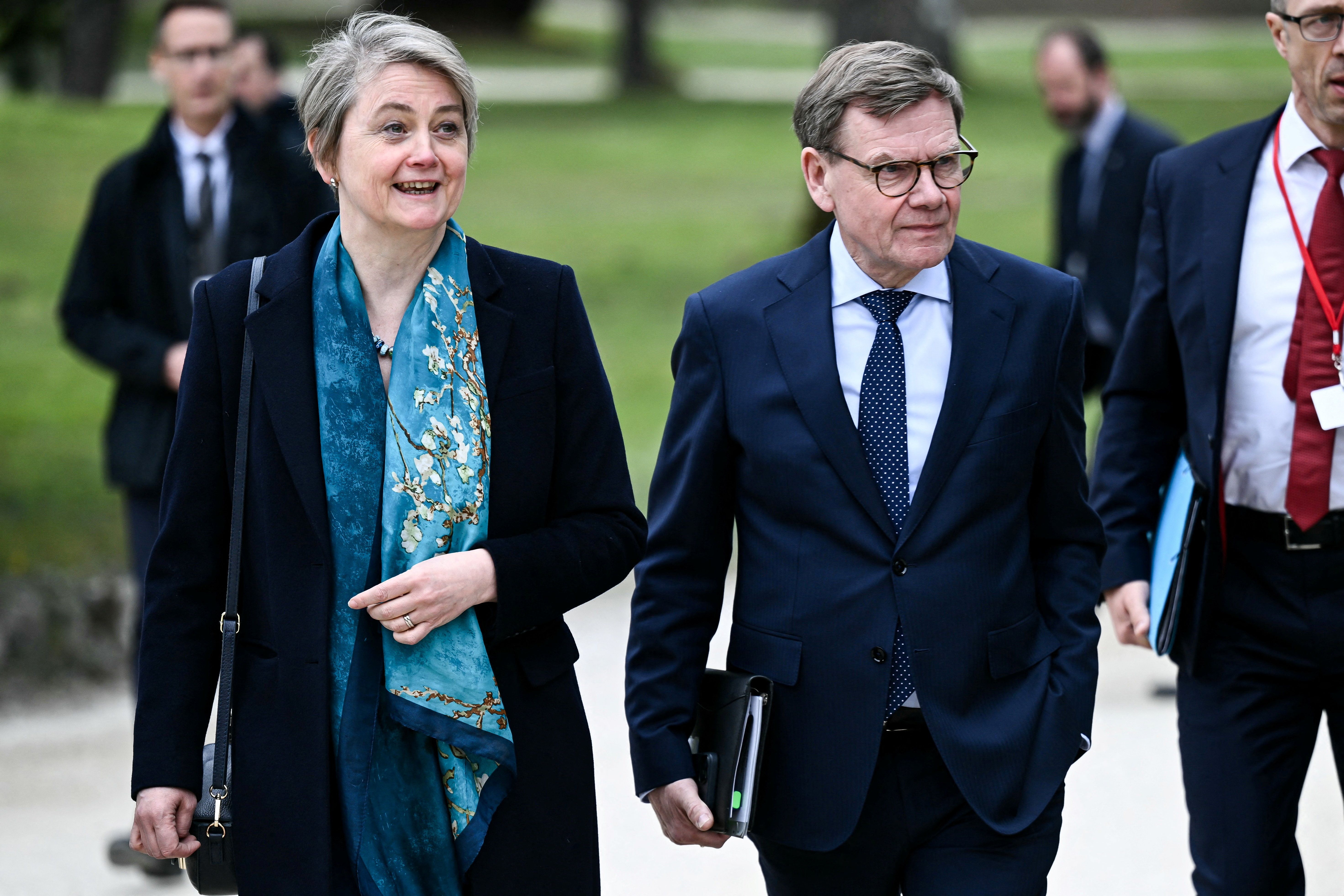 Britain’s Foreign Secretary Yvette Cooper and Germany’s Foreign Minister Johann Wadephul.