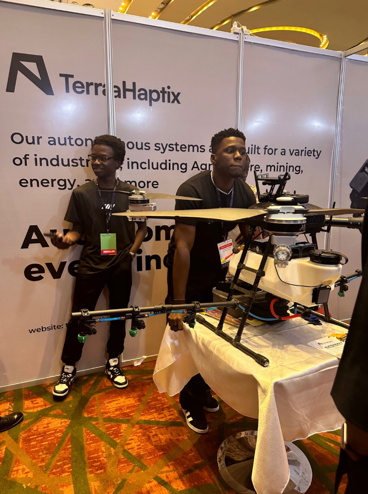 A Terra Industries drone at a tech exhibition in Lagos in 2024 (the company was earlier called TerraHaptix).