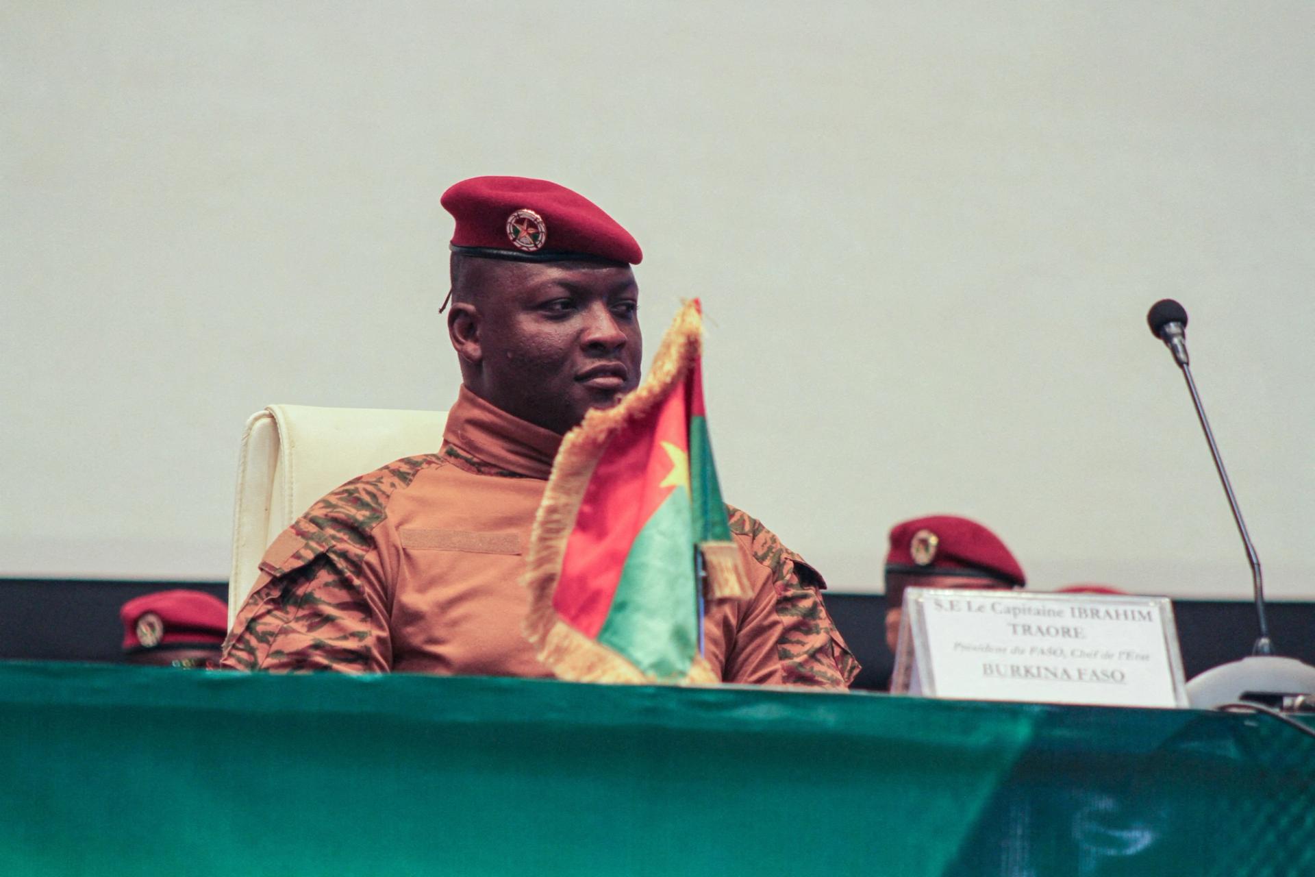 Burkina Faso’s junta leader Captain Ibrahim Traore at an Alliance of the Sahel States summit