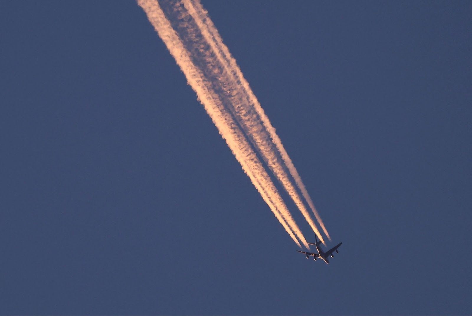 A plane over London. 