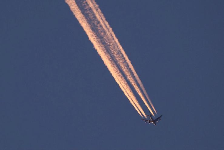 A plane over London.