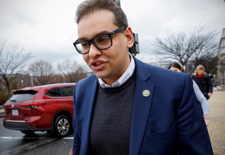 U.S. Representative George Santos (R-NY) leaves the Longworth House Office building on Capitol Hill in Washington, U.S., January 31, 2023. REUTERS/Evelyn Hockstein/File Photo