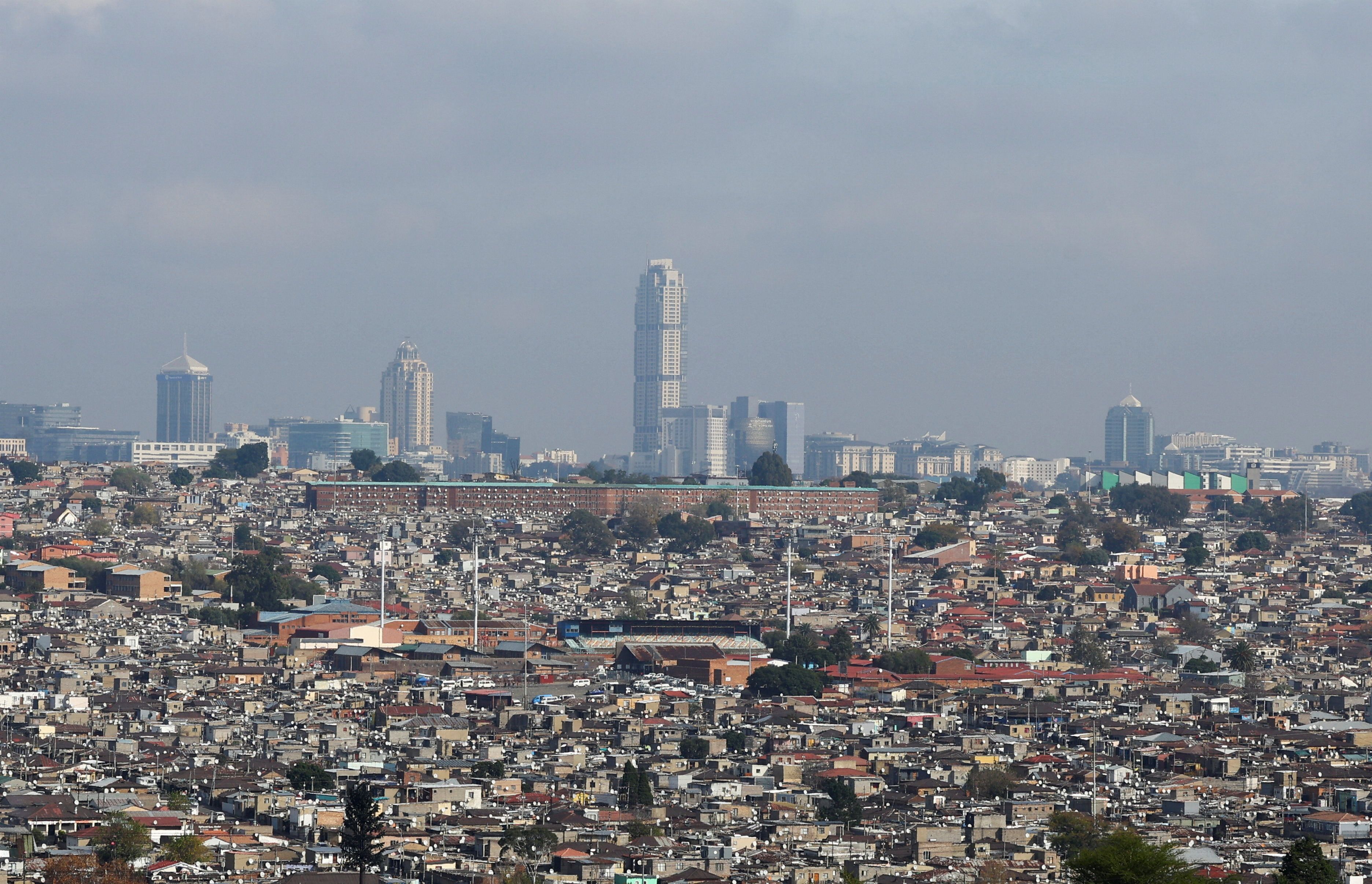 Johannesburg skyline.