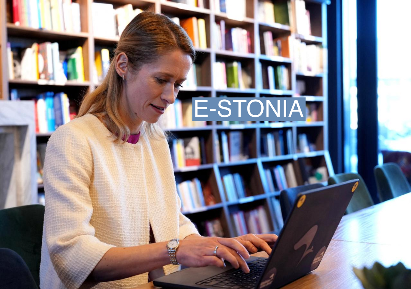Estonian Prime Minister Kaja Kallas casts her vote during a general election electronic advance voting in Tallinn, Estonia March 1, 2023.