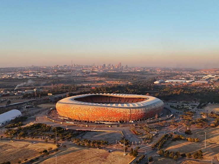A drone view of the FNB Stadium, one of South Africa’s landmarks.