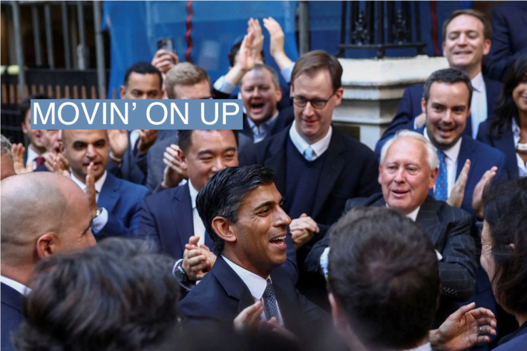 New leader of Britain’s Conservative Party Rishi Sunak walks outside the party’s headquarters in London, Britain, October 24, 2022.