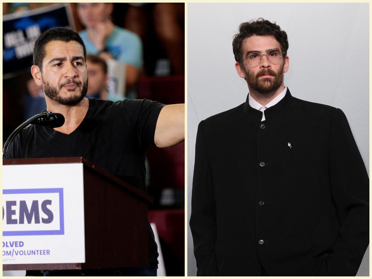 Split image of Abdul El-Sayed and Hasan Piker