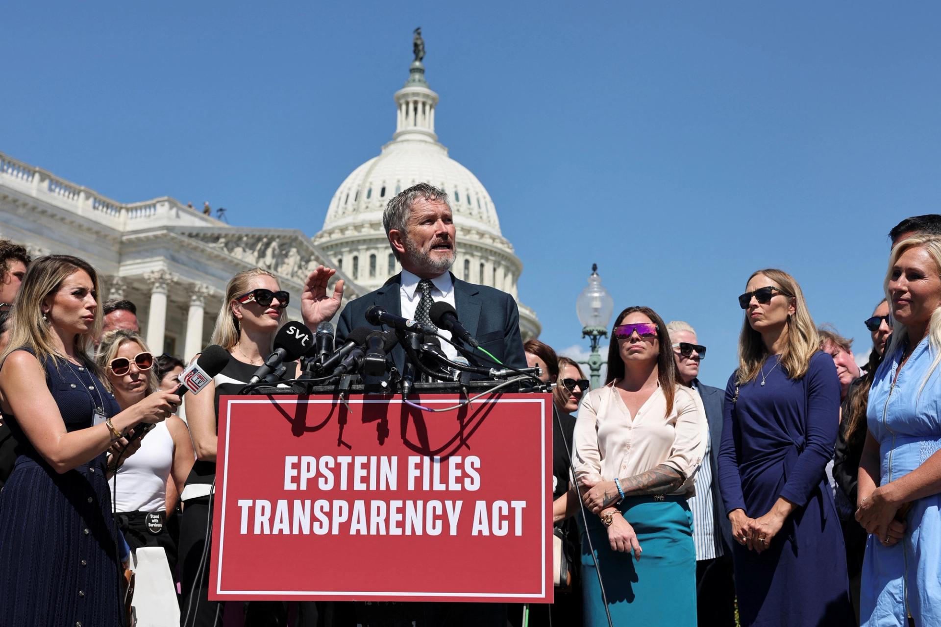Thomas Massie speaks during a press conference last week