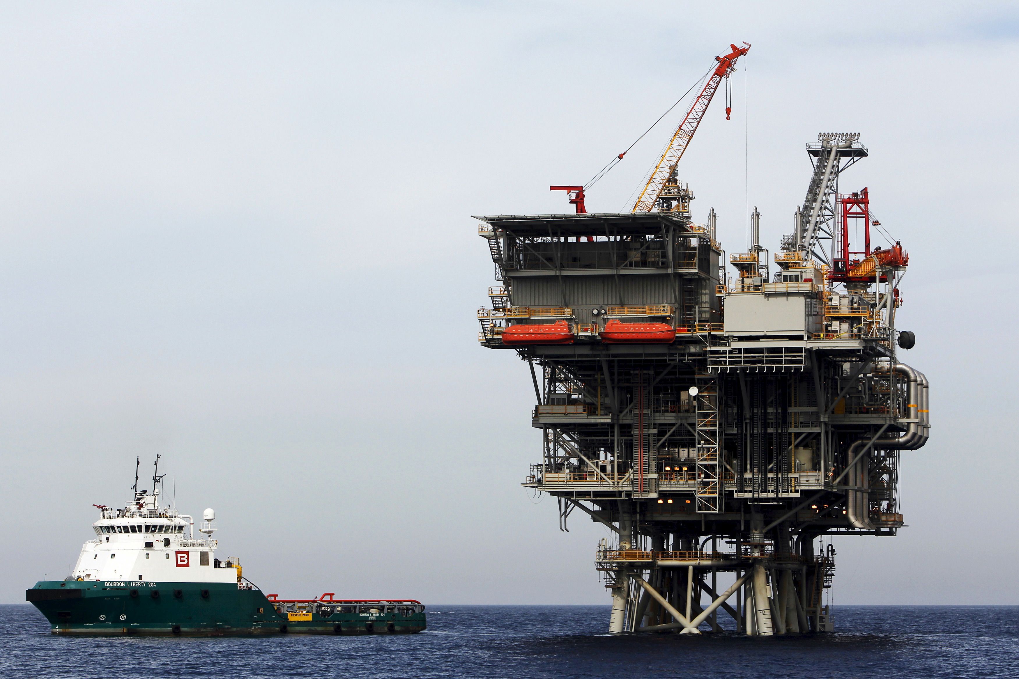 Israeli gas platform is seen in the Mediterranean sea