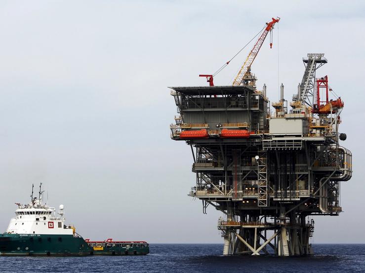 Israeli gas platform is seen in the Mediterranean sea