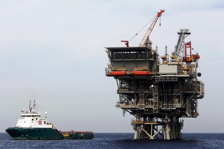 Israeli gas platform is seen in the Mediterranean sea