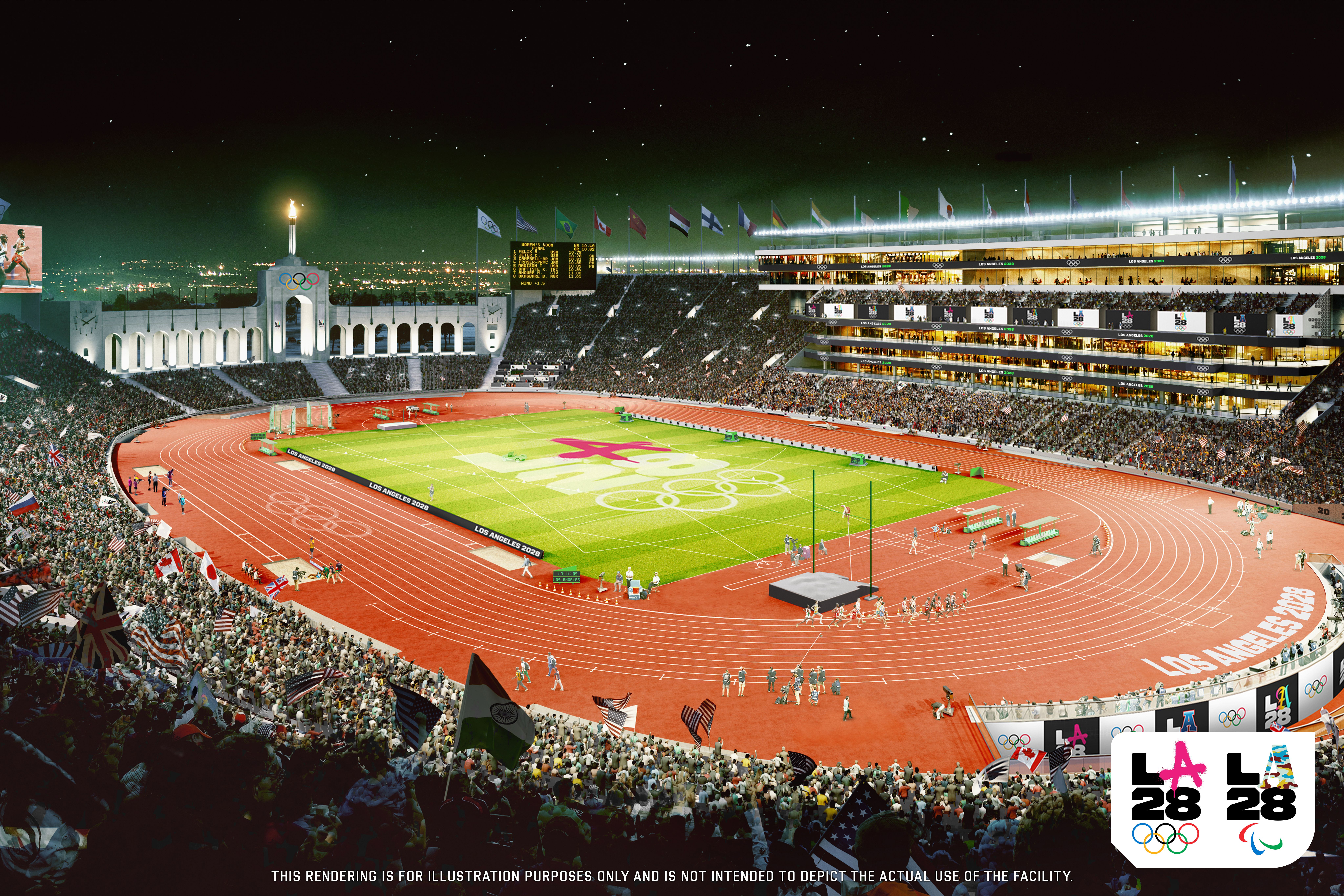 Rendering of a facility for the LA28 Olympics