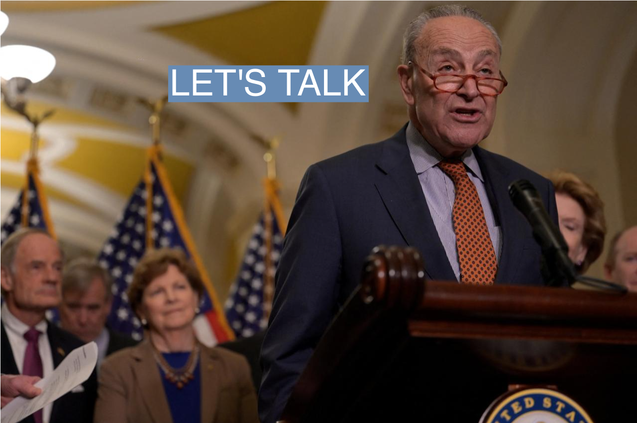 Chuck Schumer holds a press conference on China policy.