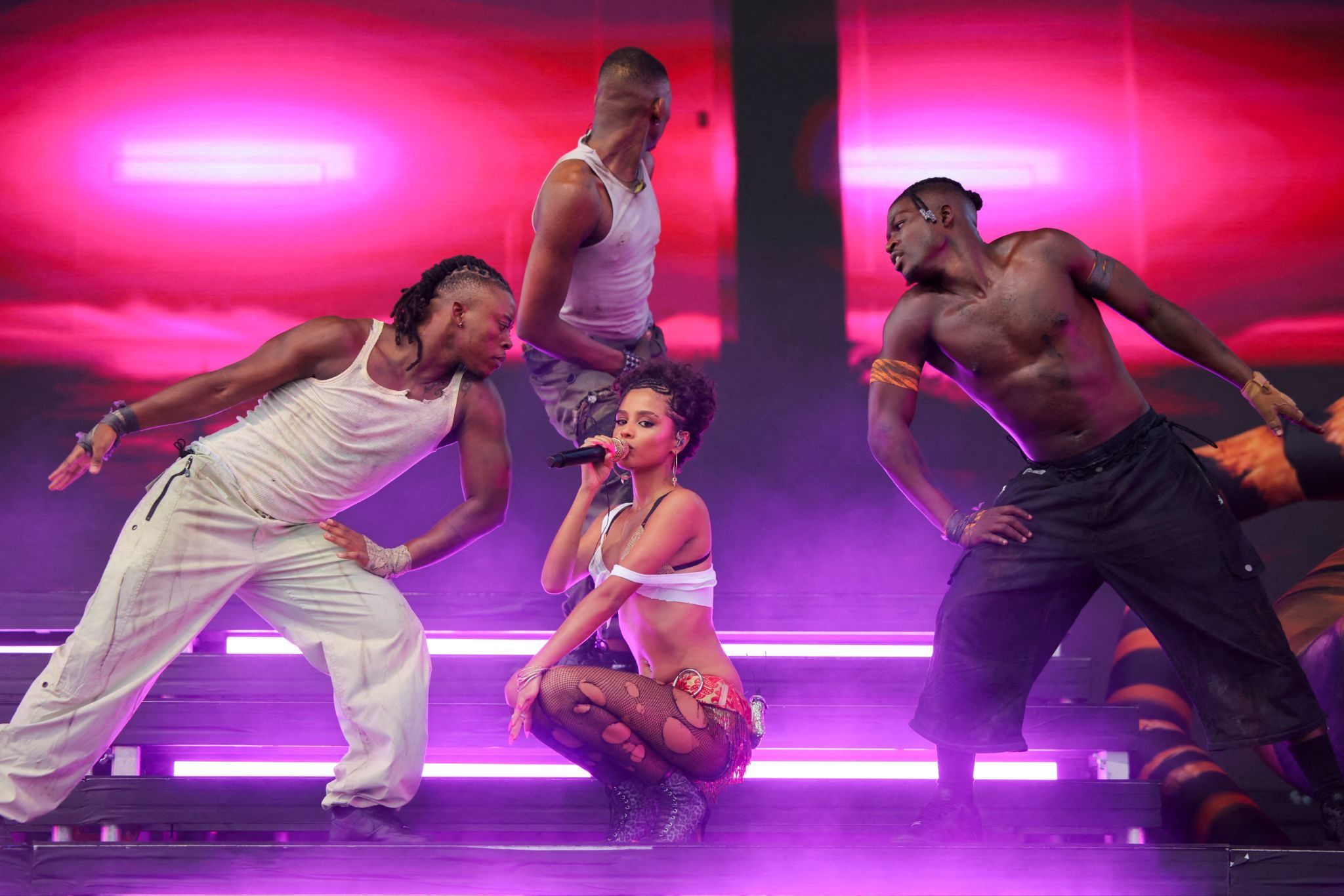 Tyla performs at Coachella in 2025.