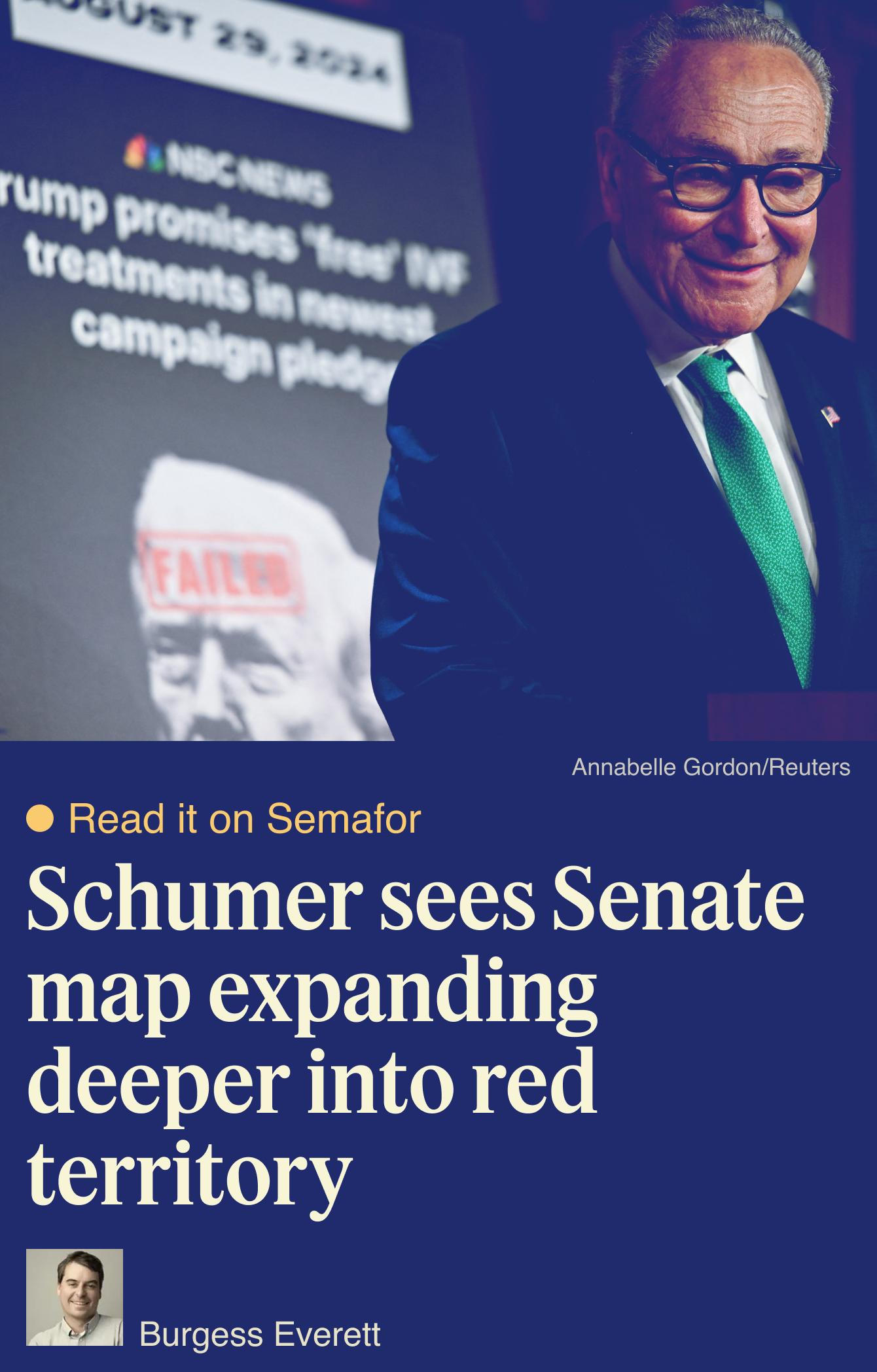 Schumer sees Senate map expanding deeper into red territory