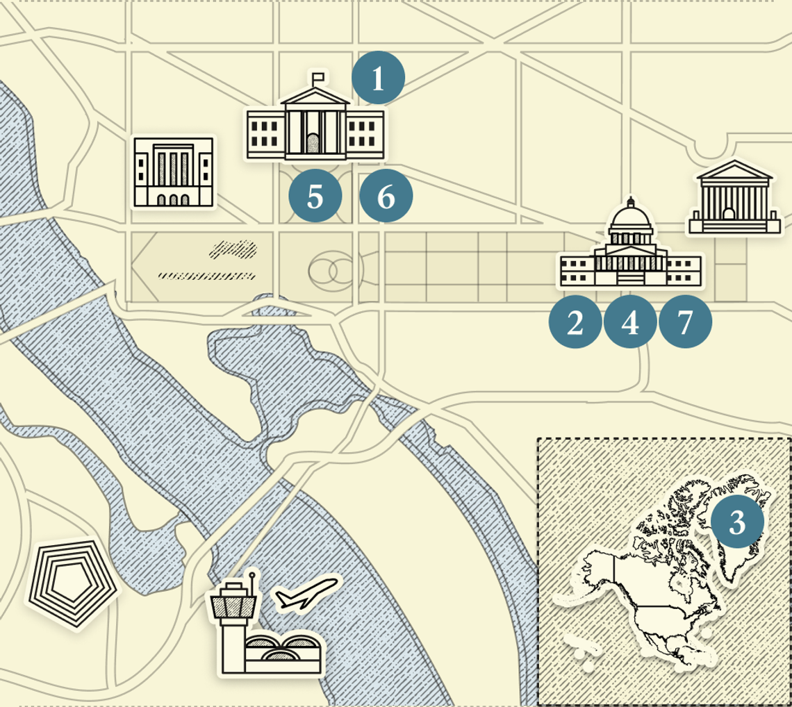 A numbered map of DC.