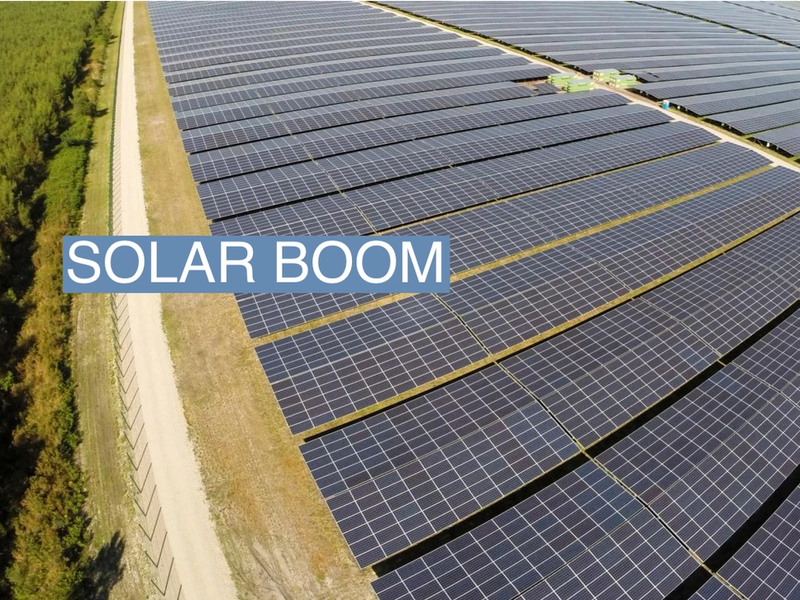 A general view shows solar panels used to produce renewable energy at the photovoltaic park in Cestas, southwestern France, June 19, 2015. The solar farm of Cestas, the biggest in Europe, consists of 1 Million solar modules covering an area of 2,5 km2 of land and representing 300 MW of power. REUTERS/Regis Duvignau/File Photo