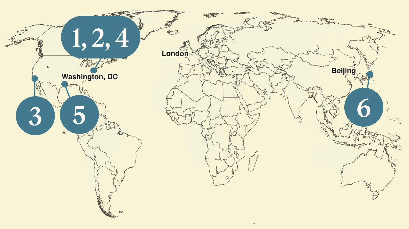 A map of the world.