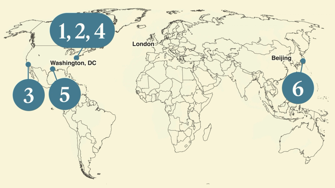 A map of the world.