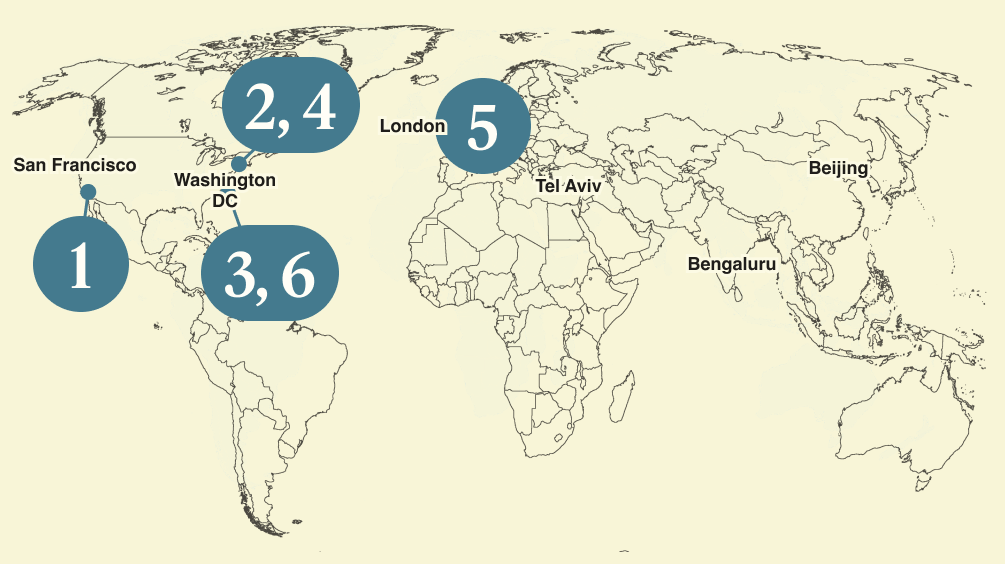 A map of the world.