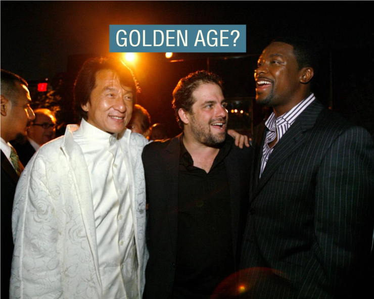 Brett Ratner, Jackie Chan, and Chris Tucker at the afterparty for the premiere of “Rush Hour 3” in 2007