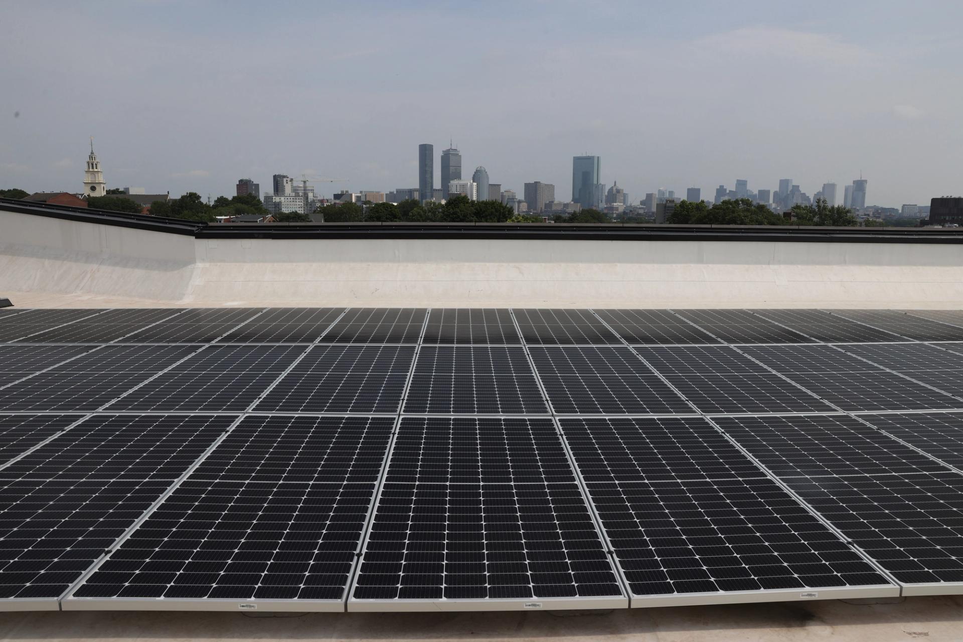Solar panels in Boston.