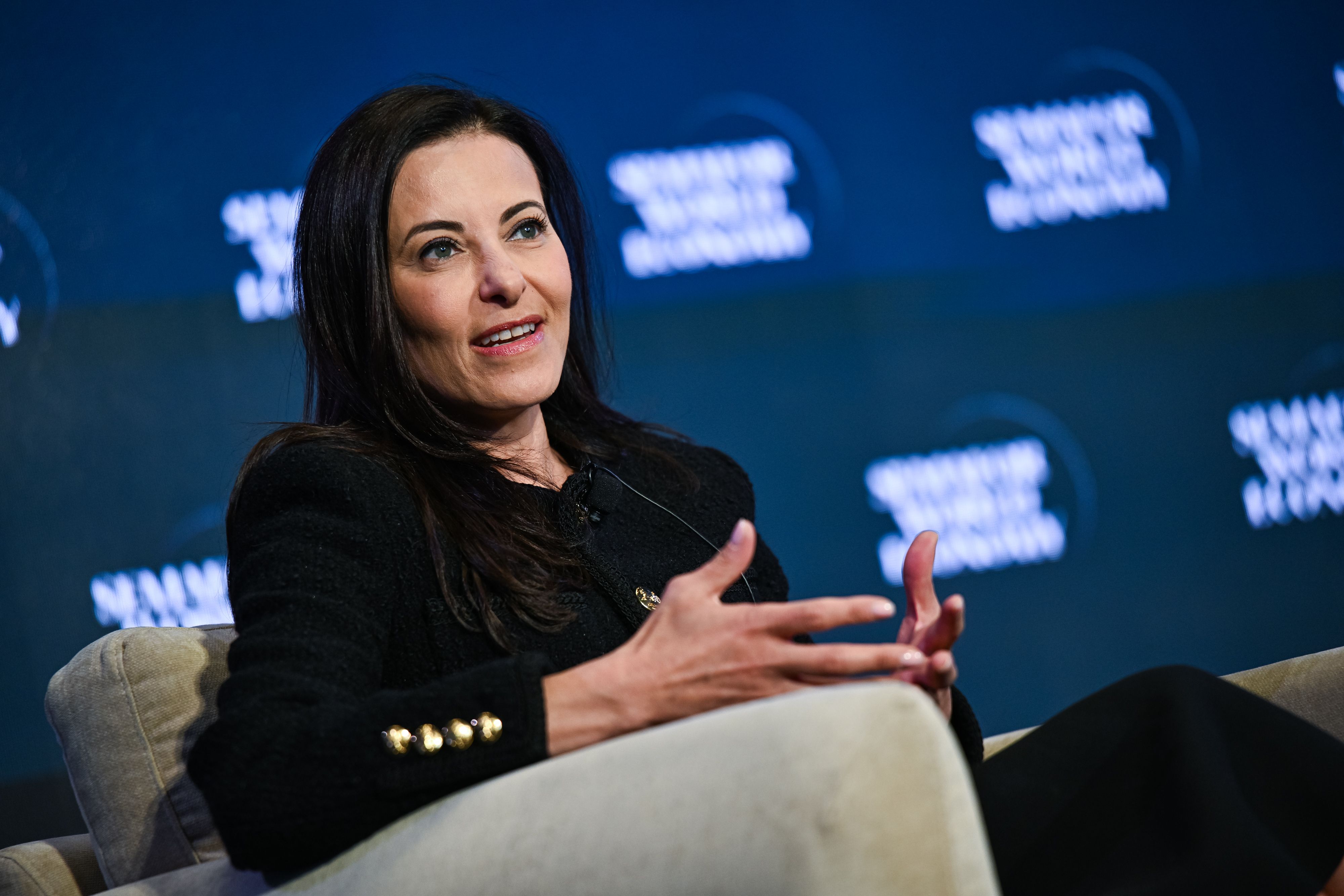Dina Powell McCormick, Meta President, speaks at Semafor World Economy in Washington DC on April 14, 2026.
