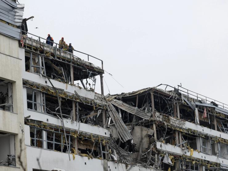 Strike damage in Kyiv