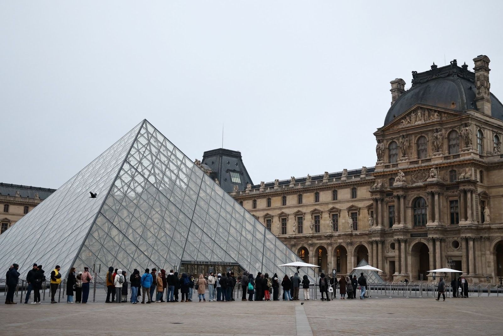 A photo of the Louvre. 