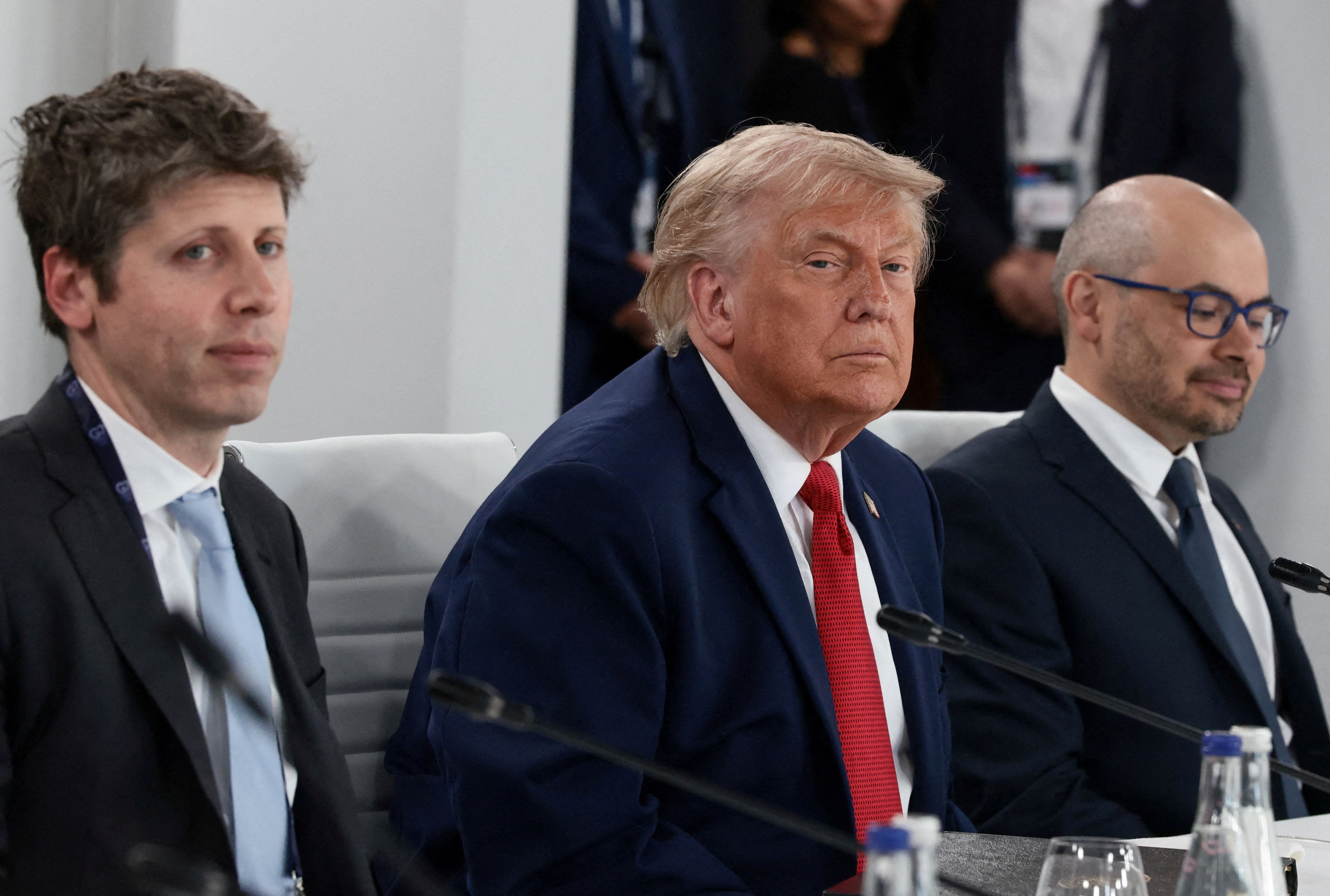 Donald Trump, Sam Altman, and Demis Hassabis