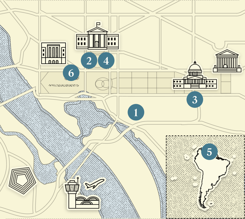 A numbered map of DC.