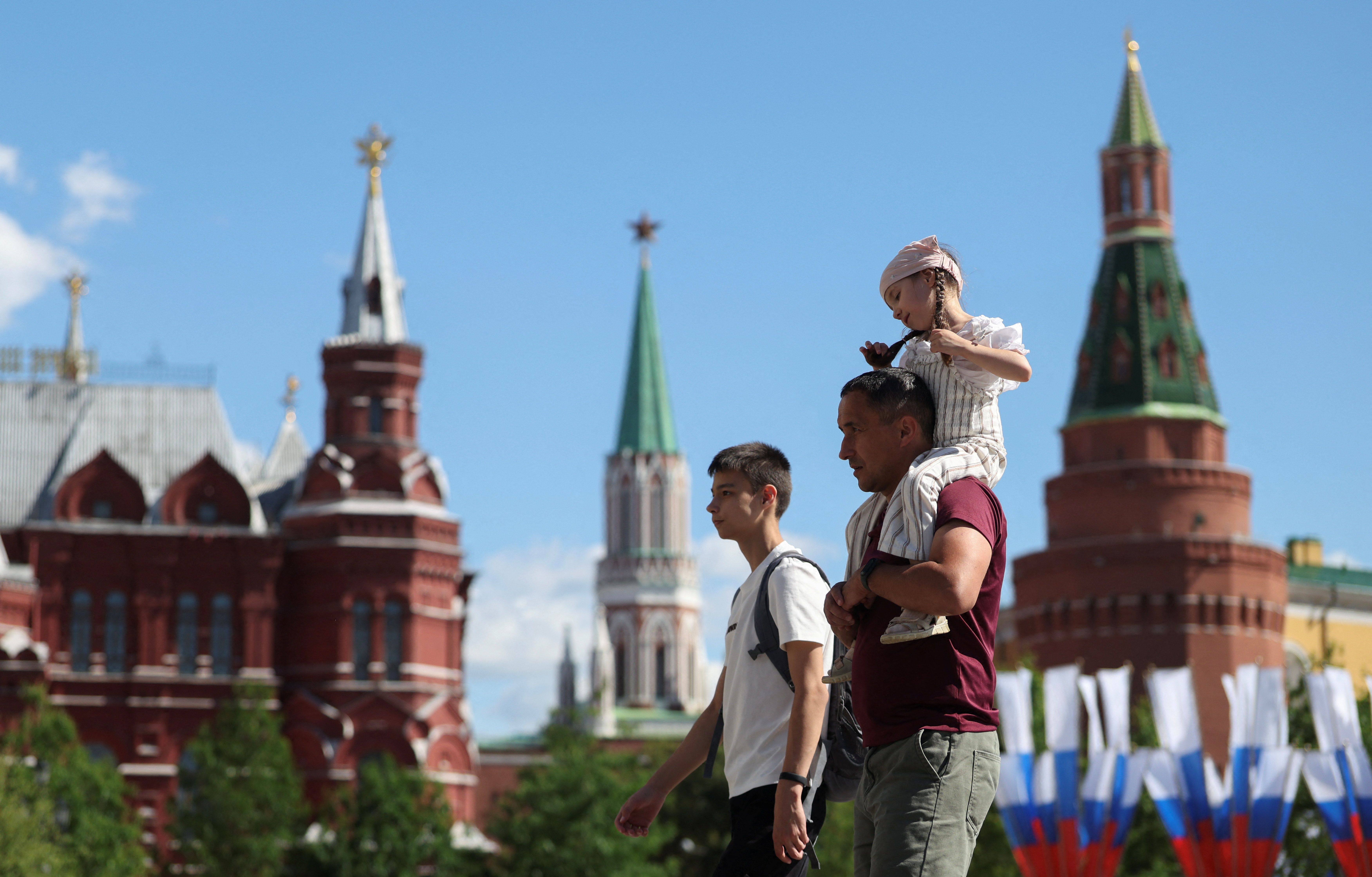 People walking in Moscow. 