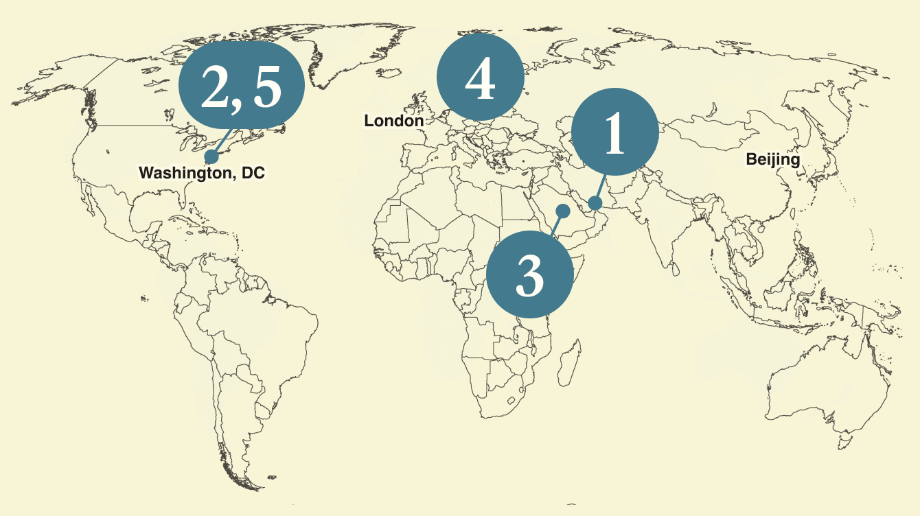 A map of the world.