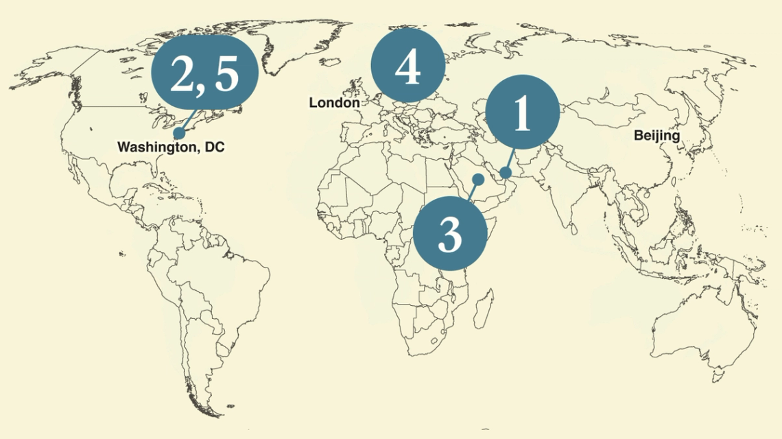 A map of the world.