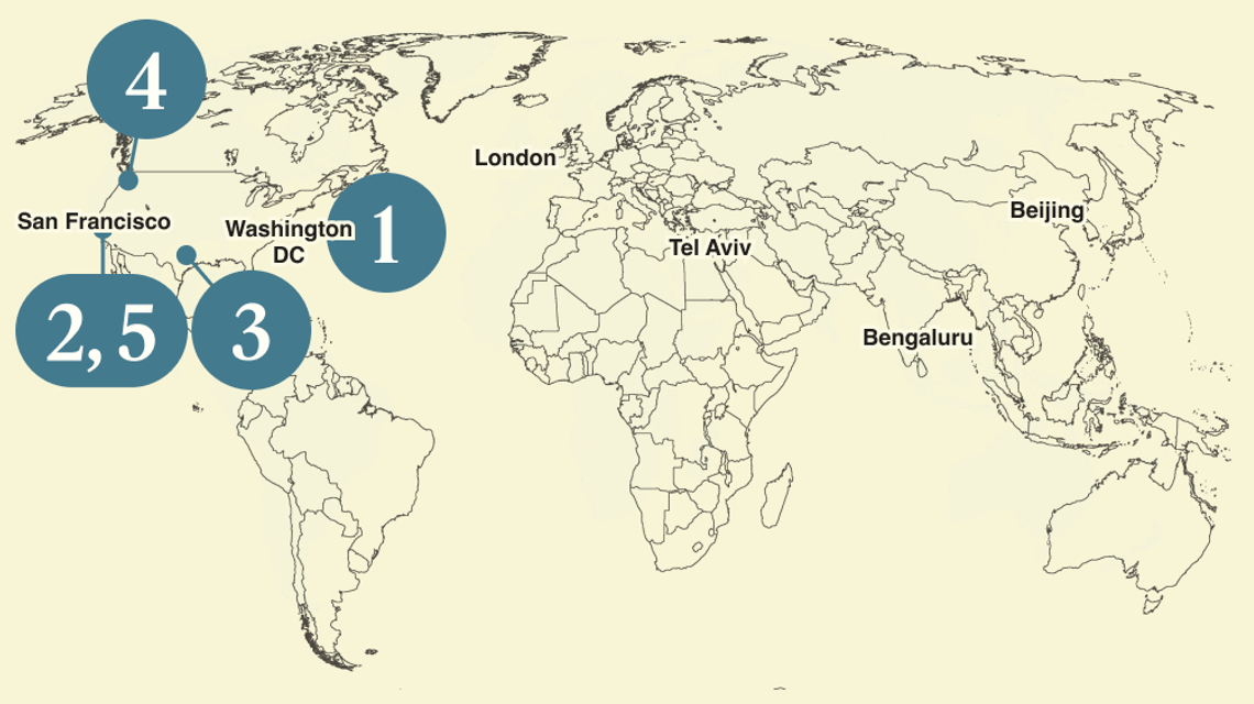 A map of the world.