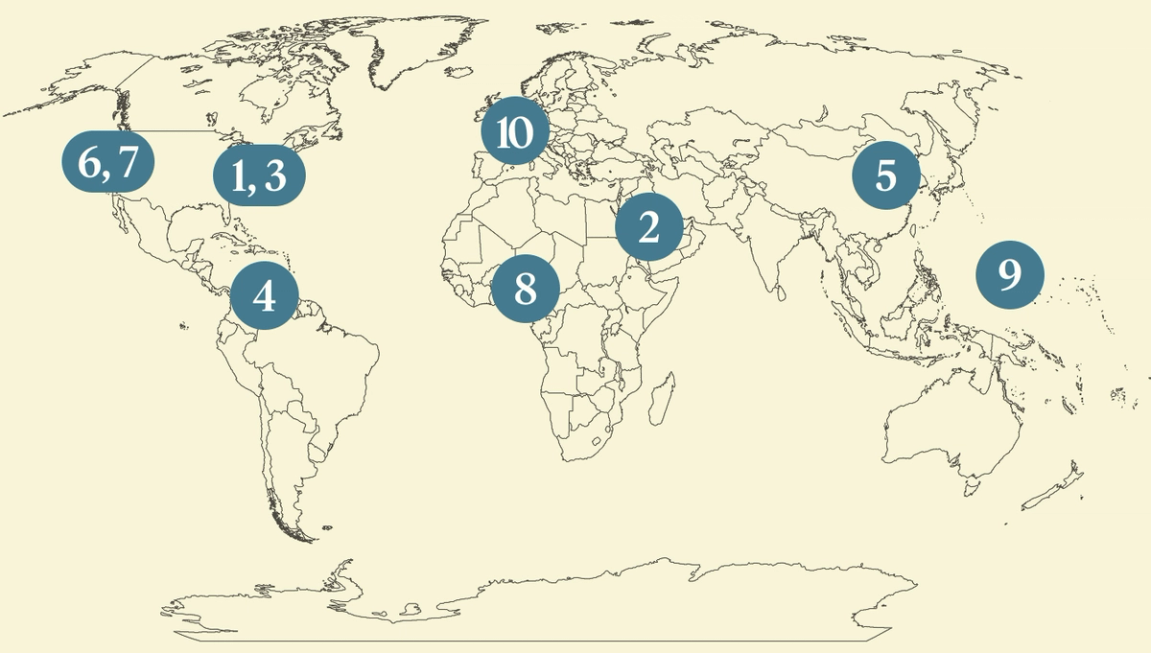 World map.
