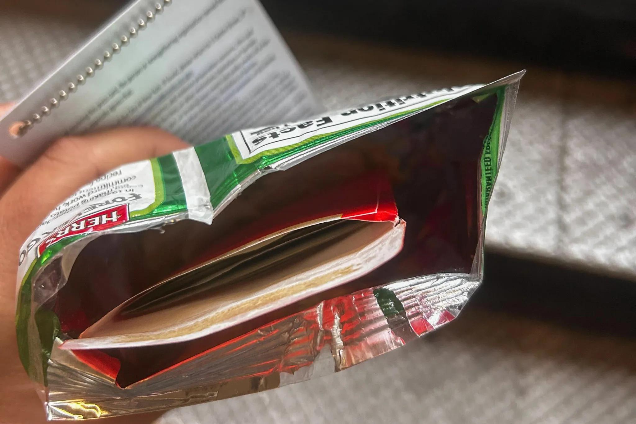 The offending bag of potato chips