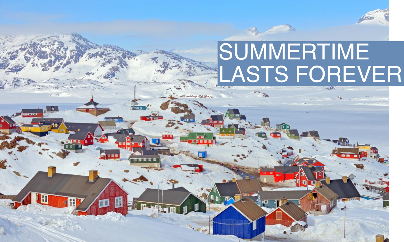 Colorful houses are seen in Greenland.