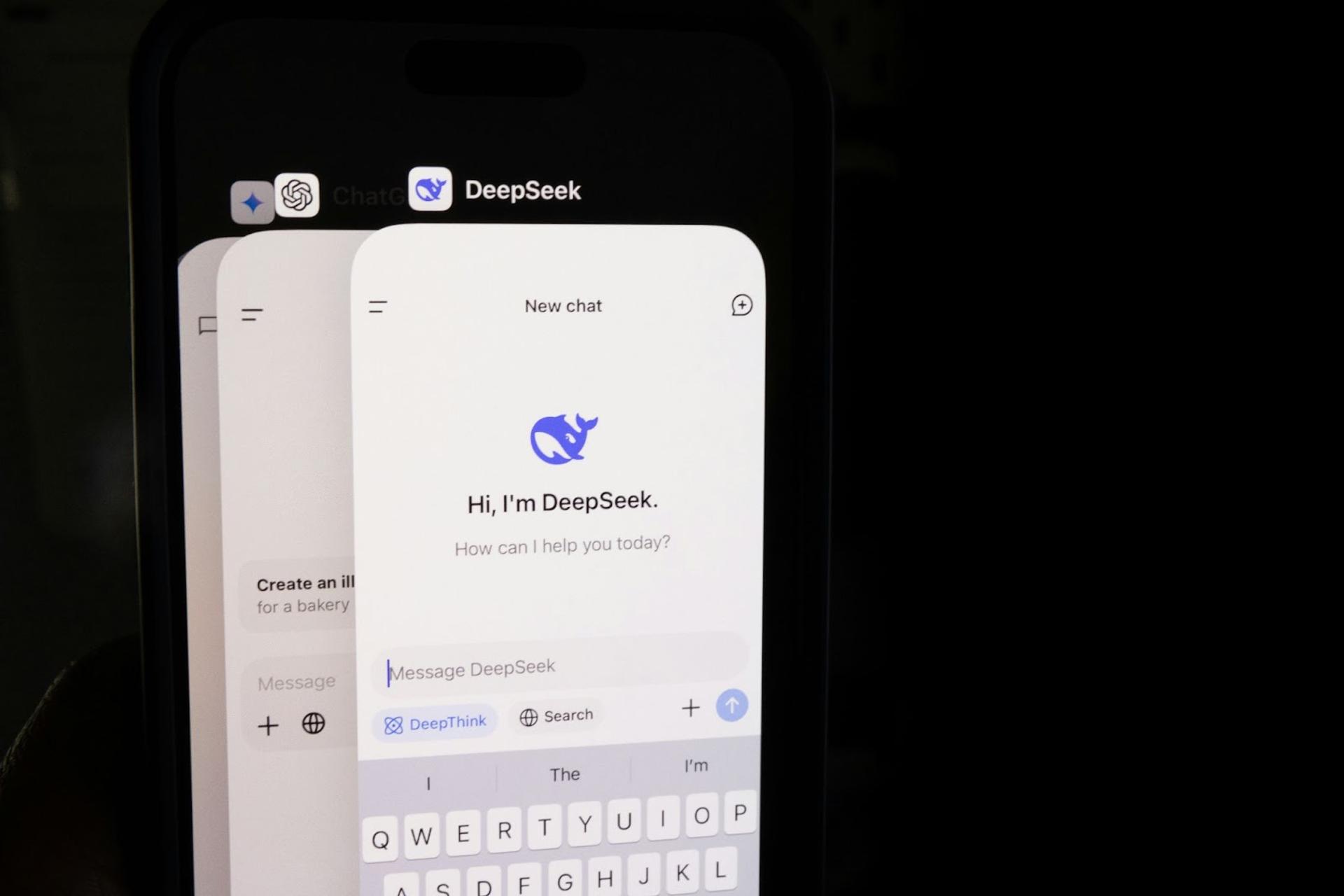 AI app interfaces, including DeepSeek