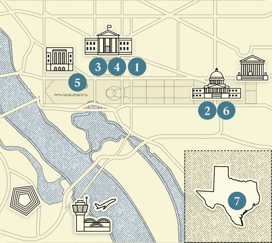 A numbered map of DC.